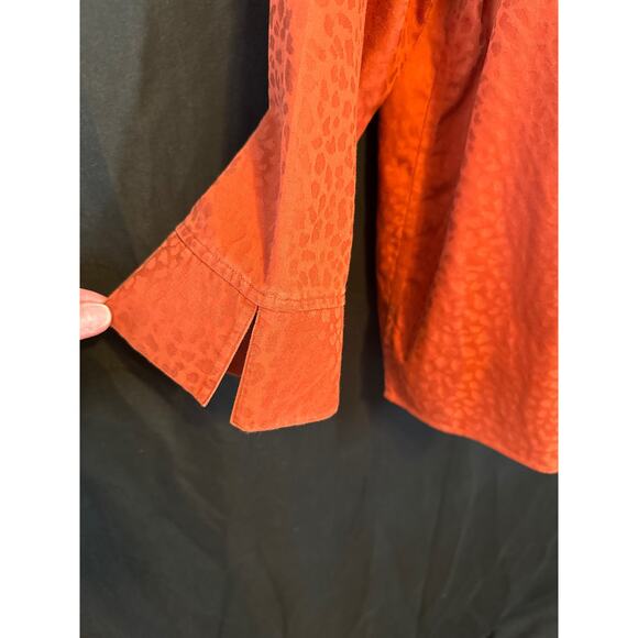 INVESTMENTS Gold Fall Rust Safari Print Business Office Casual Blouse 20W - Picture 6 of 16